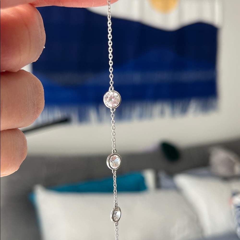 Dorsey Clemence 7.50 CTS White Sapphire Silver Necklace - Picture 3 of 6